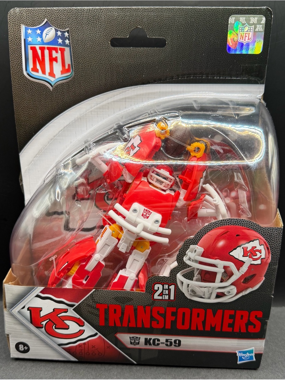 Hasbro-NFL KC Chief Red Transformers 2-in-1 Toy - KC-59-NIB